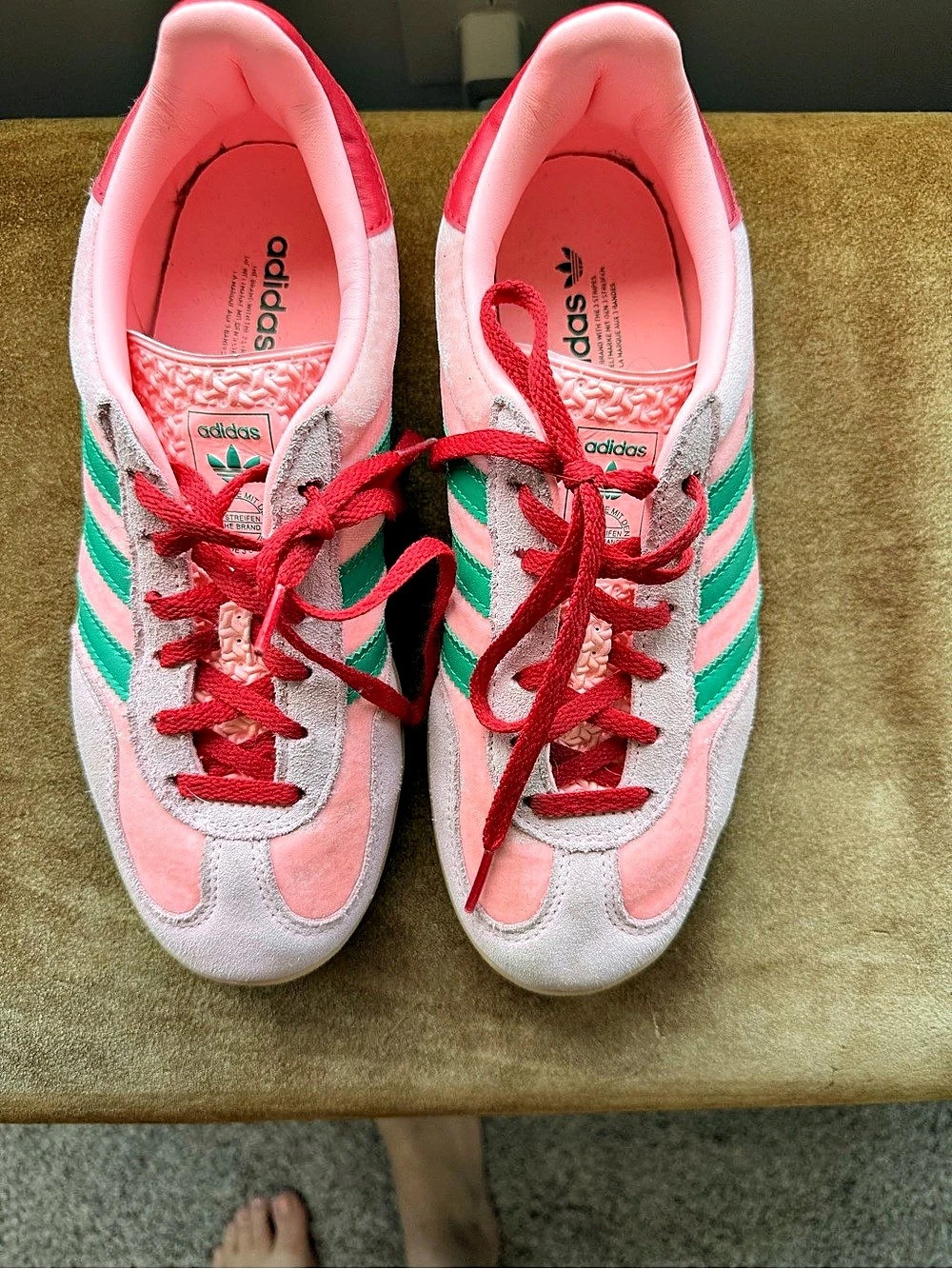adidas Gazelle Sneakers Pink & Green US 6.5